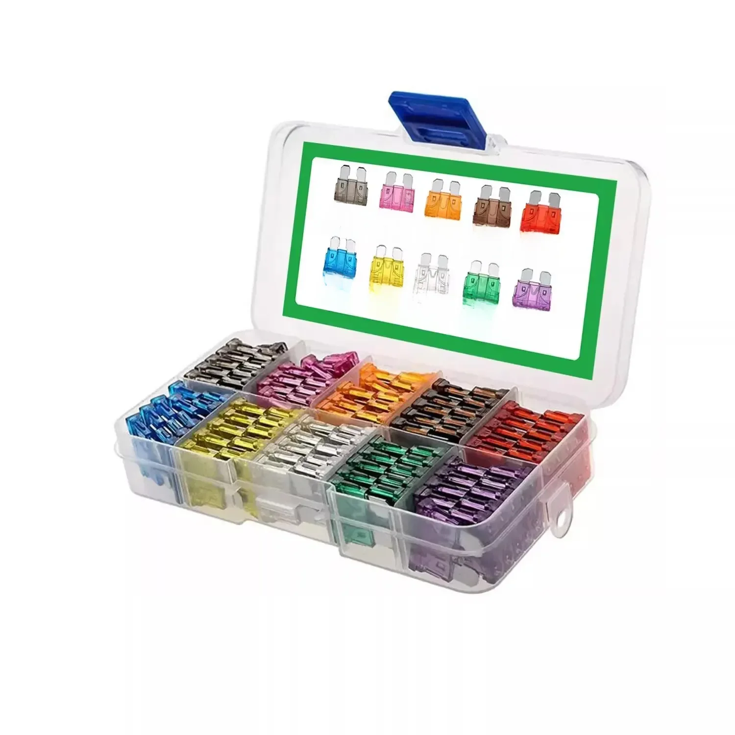 Fusible de voiture moyen 2a-35a, 100 pièces, 10 spécifications, allumeur, phare, climatisation, bouchon de Tube de sécurité