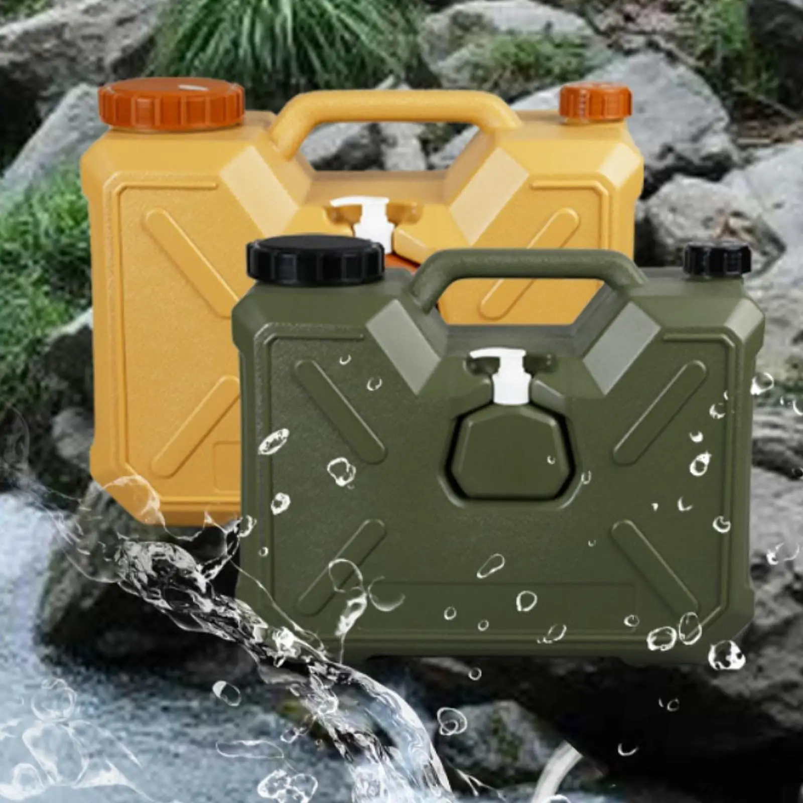 

Water Container with Spigot Drinking Canister Bucket Large Capacity Thick Water Tank for Picnic Car Camping Backpacking RV