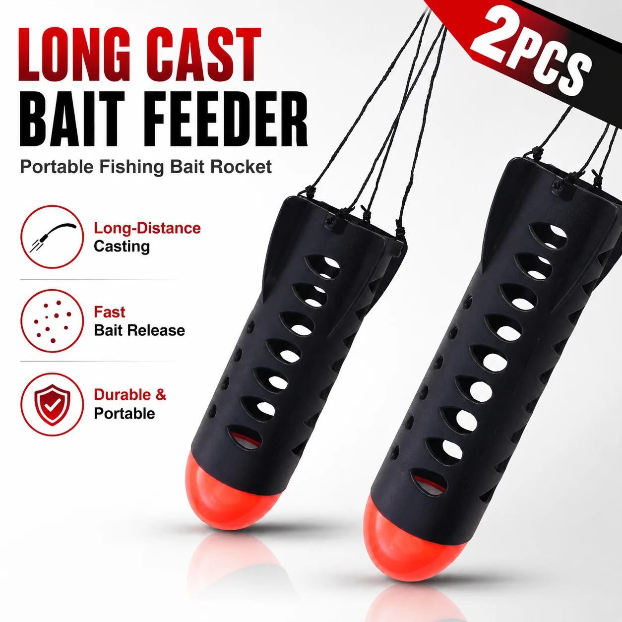 Long Cast Fishing Bait Feeder Rocket Groundbait Cage Spod Feeder Carp Fishing Tackle for Lake Wild Fishing