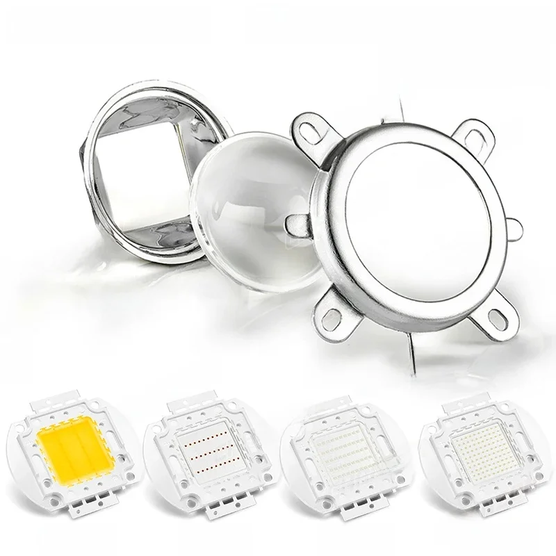 44mm Obiektyw Reflektor Kolimator Lampa o dużej mocy Koralik Szkło optyczne 60 stopni 50mm Stały obiektyw do 20W 30W 50W 100W Cob Led Chip — zdjęcie 2
