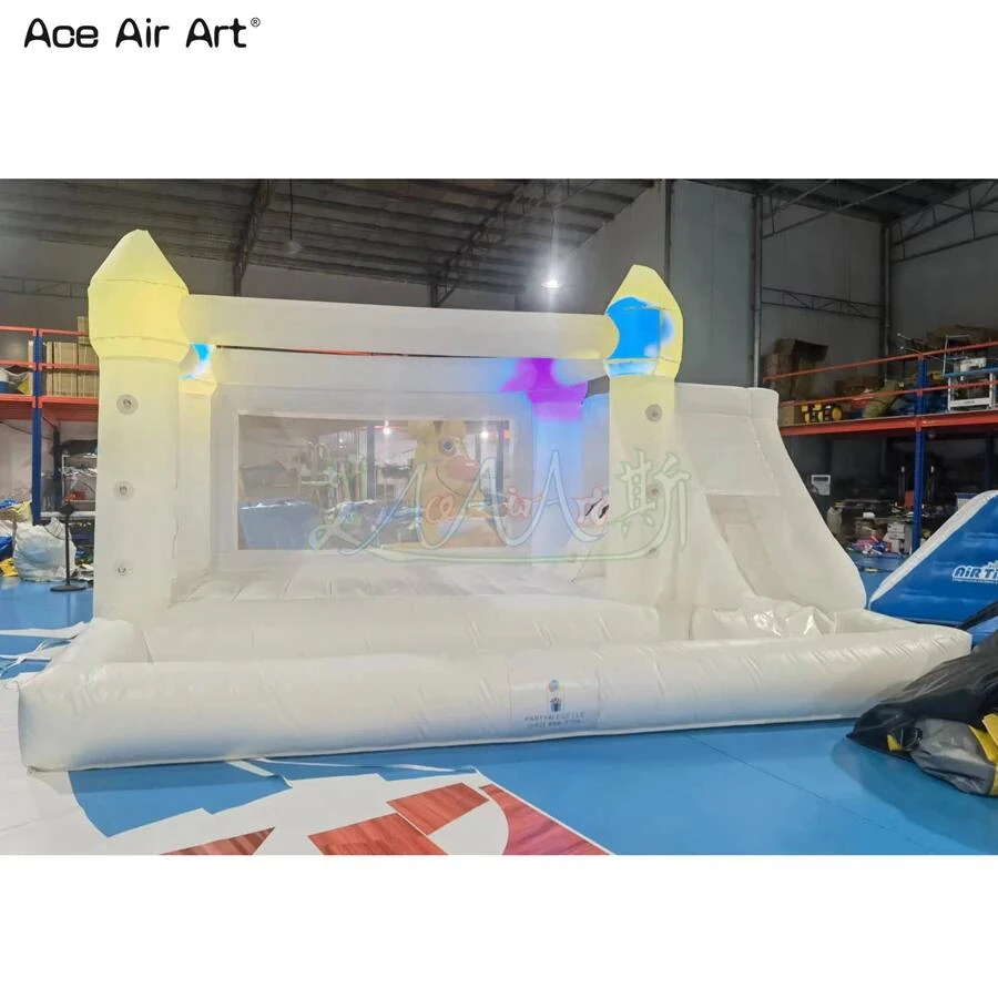 Door to Door Wedding Bouncer Inflatable Party Jumper Bouncy Event Trampoline with RGB Lights for Business Rental by Ace Air Art