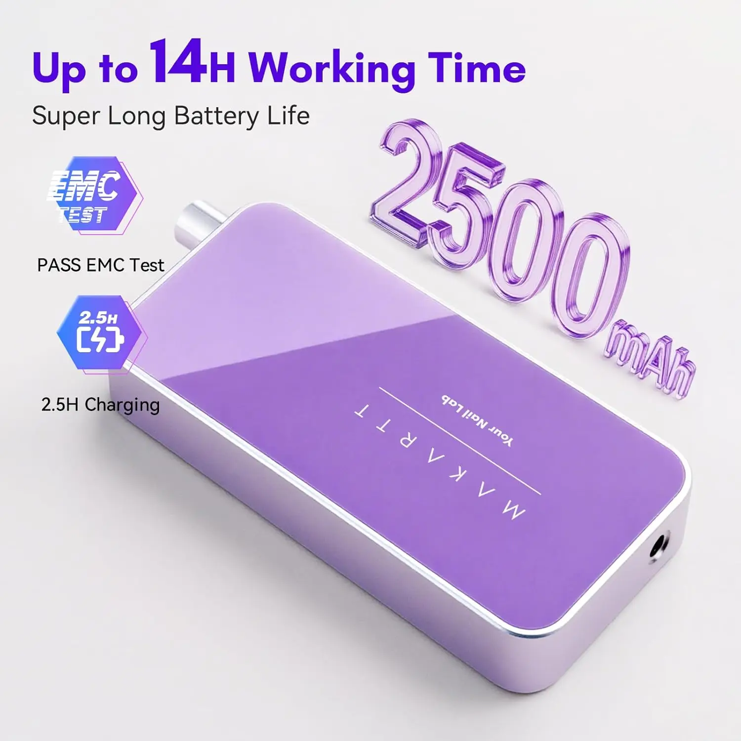 プロ用ネイルドリルマシン - 35000RPM電動ネイルファイル、60Wコアレスモーター搭載、2in1卓上＆携帯用充電式