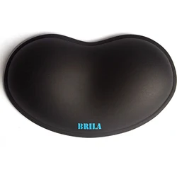 BRILA Ergonomic Cooling Silica Gel Leather Mouse Wrist Rest Support Pad, Non-Slip Durable Comfortable Hand&Elbow Cushion For PC