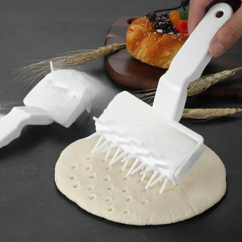 Outils de cuisson, rouleau à Pizza, poinçon, pâtisserie, rouleau à pâtisserie, gaufrage de tarte, processus de roulement de pâte sèche, trou de tarte
