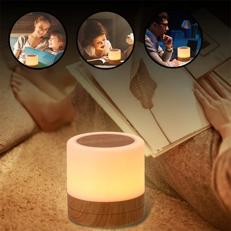 Mini Touch Control LED Night Light, Table Lamp, Camping Atmosfera, Mudança de Cor, Iluminação Tenda