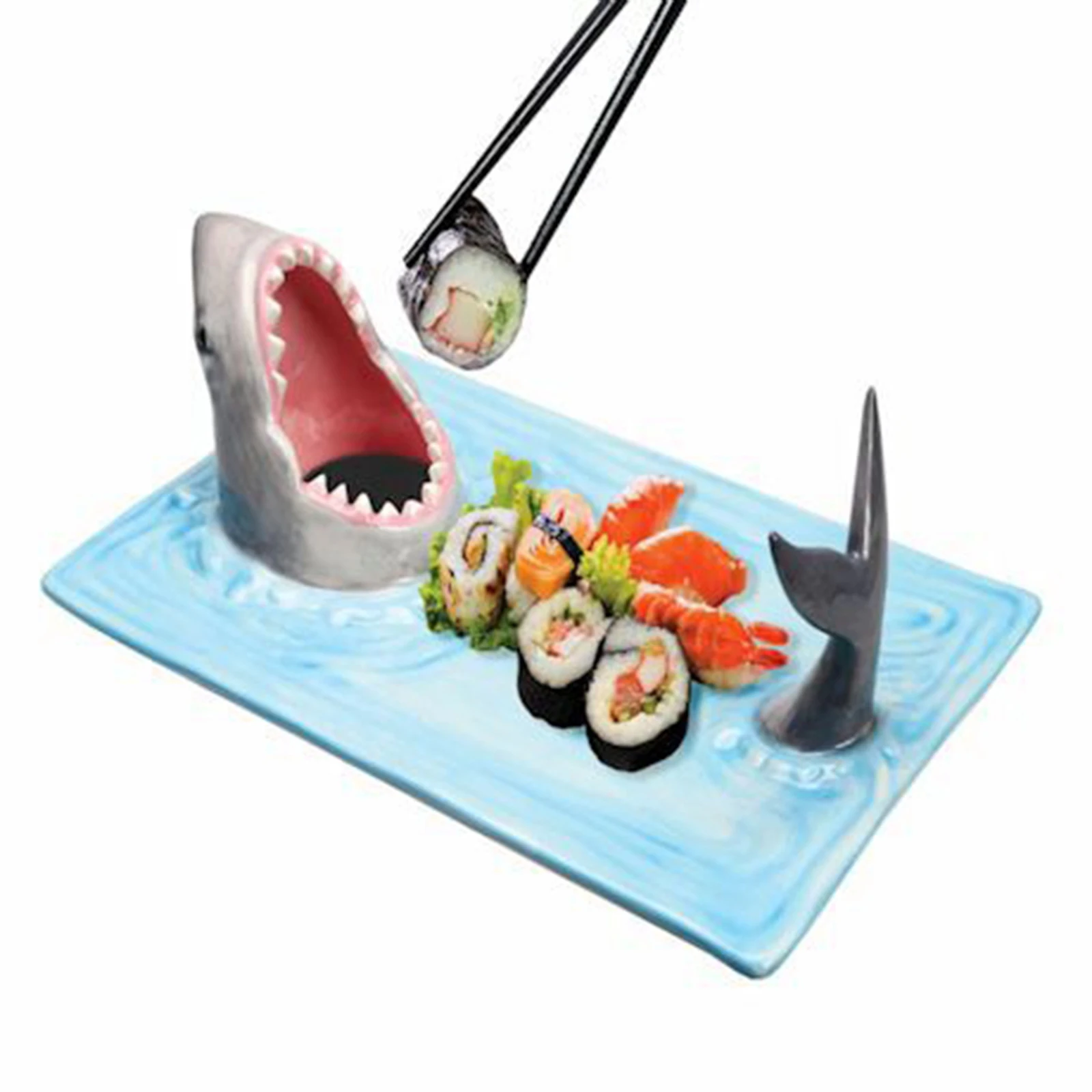 

Shark Ceramic Japanese influencer Plate Dumpling Plate Serving Platter for Sushi Fruits Desserts Decorative Kitchen Dining