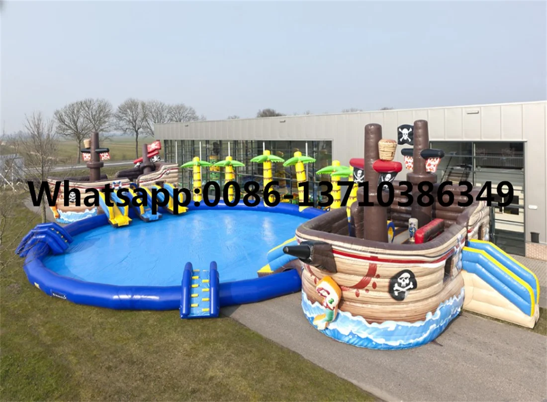 Commercial hot-selling outdoor jungle inflatable water, pool slide park BD-105