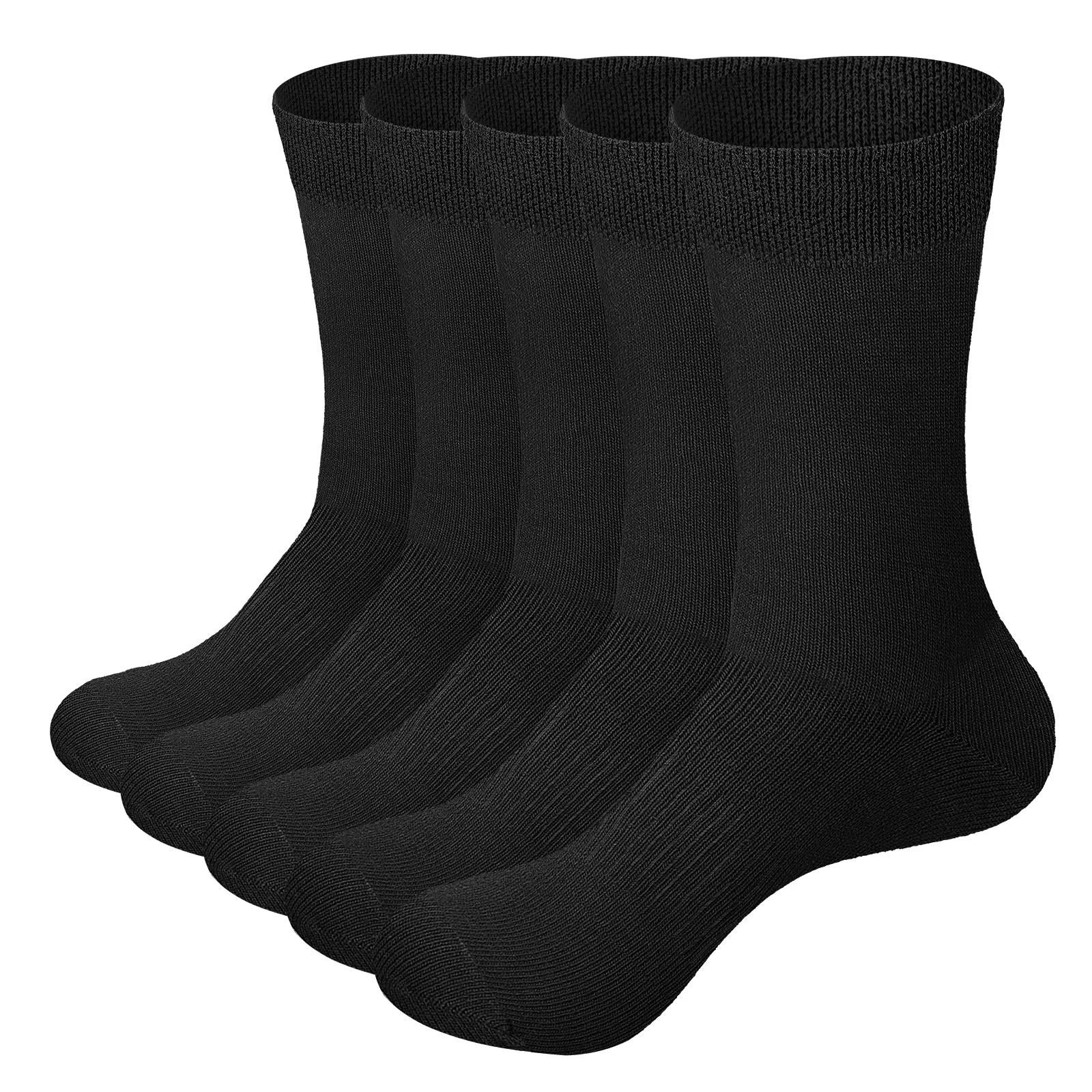 YUEDGE 5 Pairs Men\'s Bamboo Summer Business Formal Casual Everyday Plain Thin Breathable Men Socks Size 37-46EU