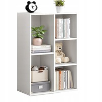 REGAL OPEN STANDING WHITE BIG CABINET COMODA LOFT SCANDINAW 5 SHELVES