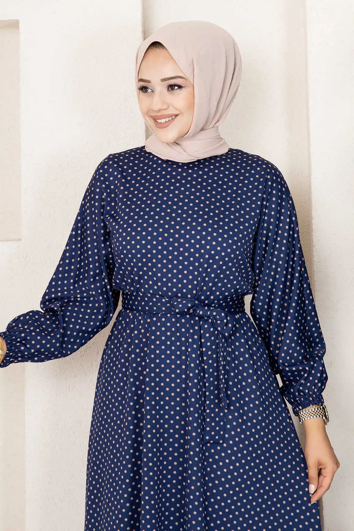 

Women Clothing Bat Sleeve Polka Dot Hijab Dress Plain Abaya Long Muslim Ramadan Eid Islamic Clothing Prayer Loose Hijab Robe