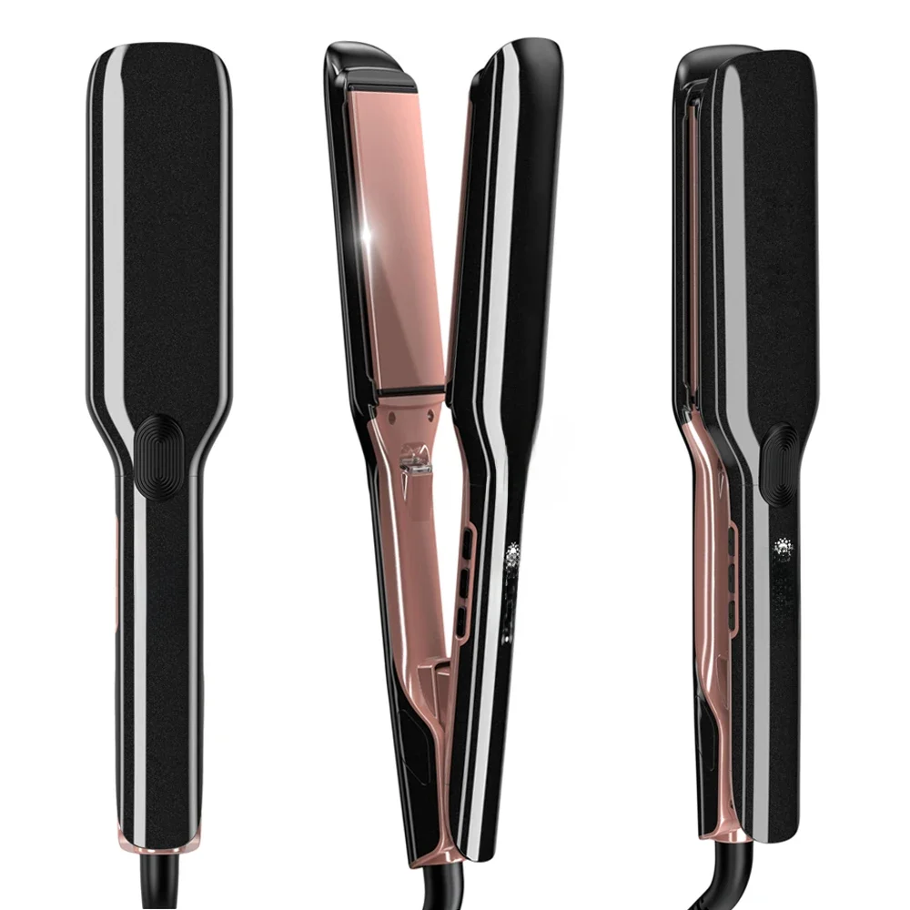 Lisseur de cheveux professionnel traitement à la kératine plaque large 500 ° Les fers plats F Hair pour les cheveux crépus récupétent les dommages 110-240V