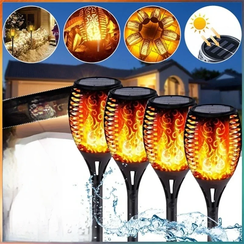 1-12 Stuks 12led Vlamzaklamp Op Zonne-Energie Flikkerend Licht Waterdichte Tuindecoratie Buiten Gazon Pad Tuin Patio Vloerlamp - afbeelding 2