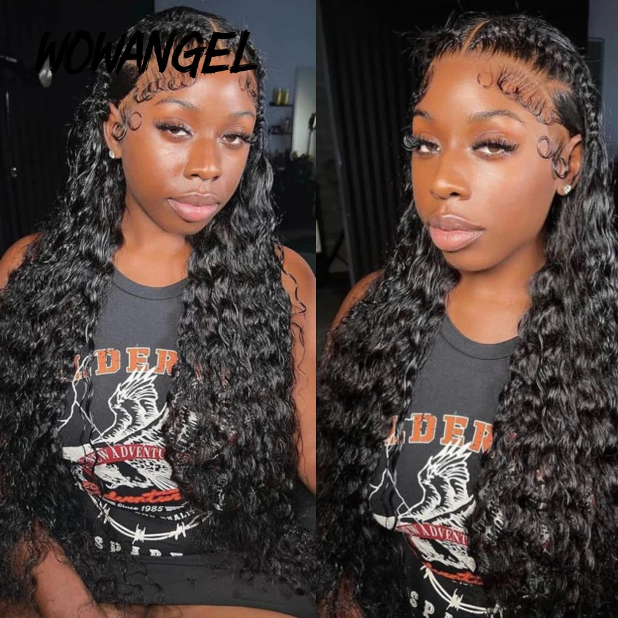 250% Full Lace Frontal Human Hair Wigs 13x6 HD Frontal Wigs Deep Part Water Wave Wigs HD Lace Wig Curly Wig Melt Skins For Woman