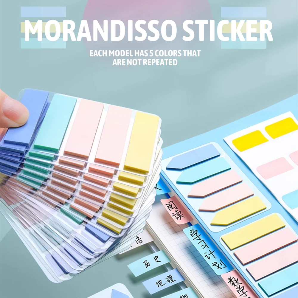 Morandi Index Sticky Notes note adesive autoadesive trasparenti segnalibro a colori riutilizzabile Office school Memo Pad multifunzionale