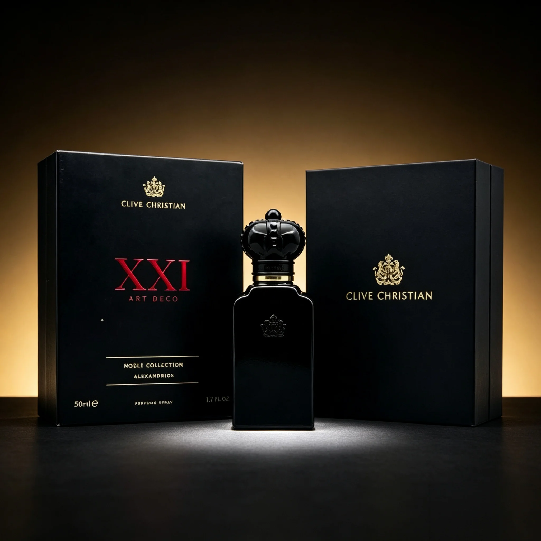 Eau de Parfum de Luxe Clive Christian XXI 50ml Série Art Déco Flacon Noir Élégant Parfum à Couches Profondes Cadeau de Parfum Premium