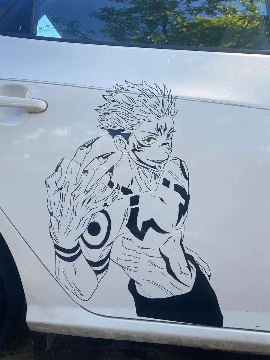 Anime Duże naklejki na samochód Naklejka Przystojny chłopiec Okno Korpus Kaptur Dekoracja Wycinanie Wodoodporne Zapobieganie PVC Winylowe naklejki — zdjęcie 2