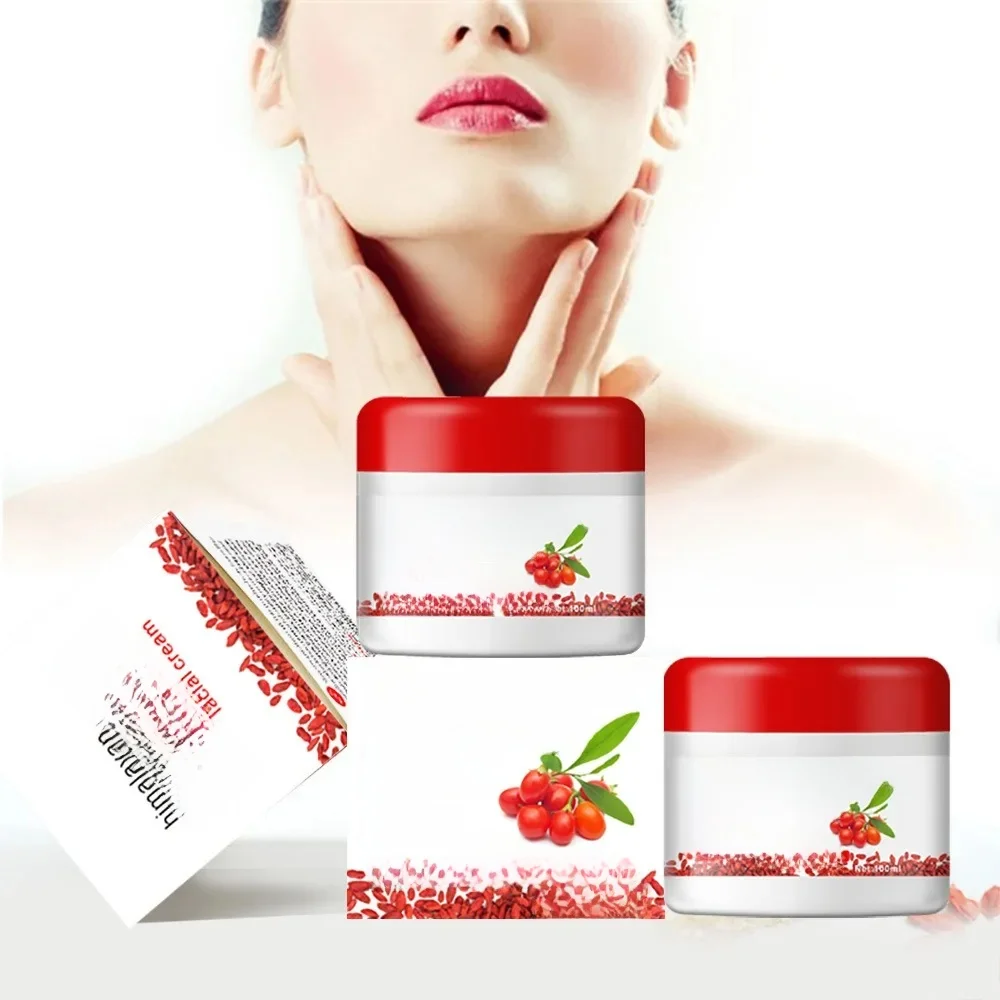 Wolfberry crème pour le visage antioxydant et amélioration du ton de la peau crème pour le visage acide hyaluronique hydratant et Anti-âge raffermissant crème de nèfle