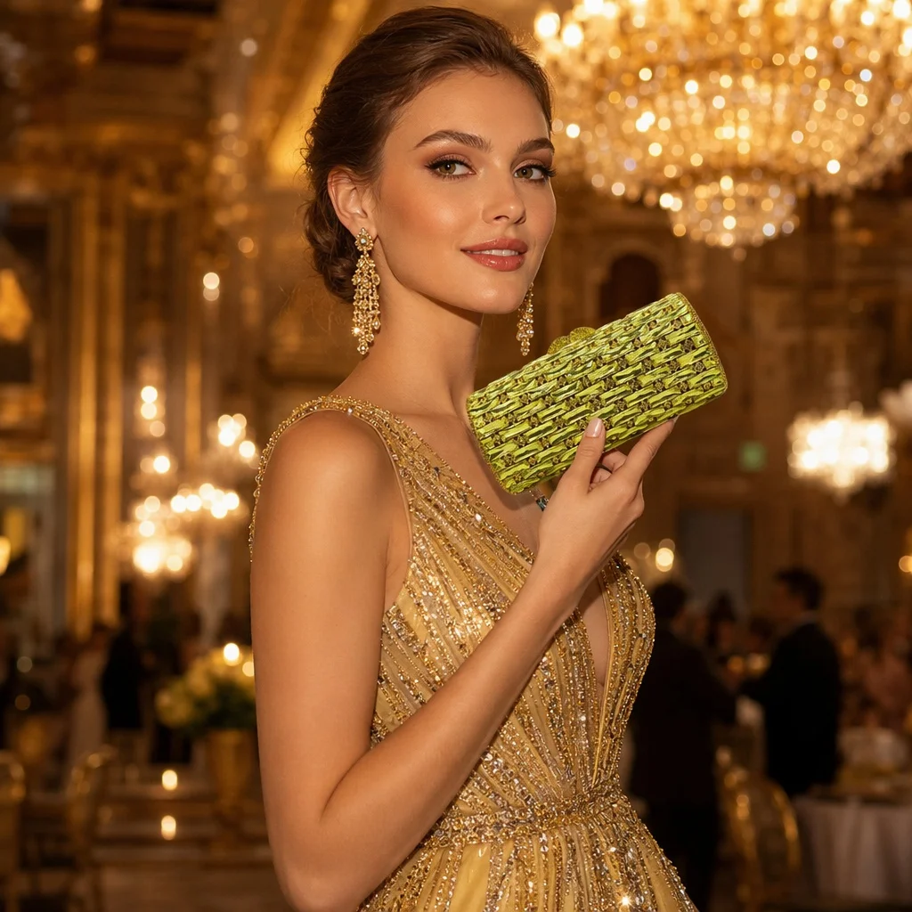 Luxury Women Rhinestone Evening Clutch Crystal Chic Diamond Purses Dazzling Party Handbag for Wedding Banquet