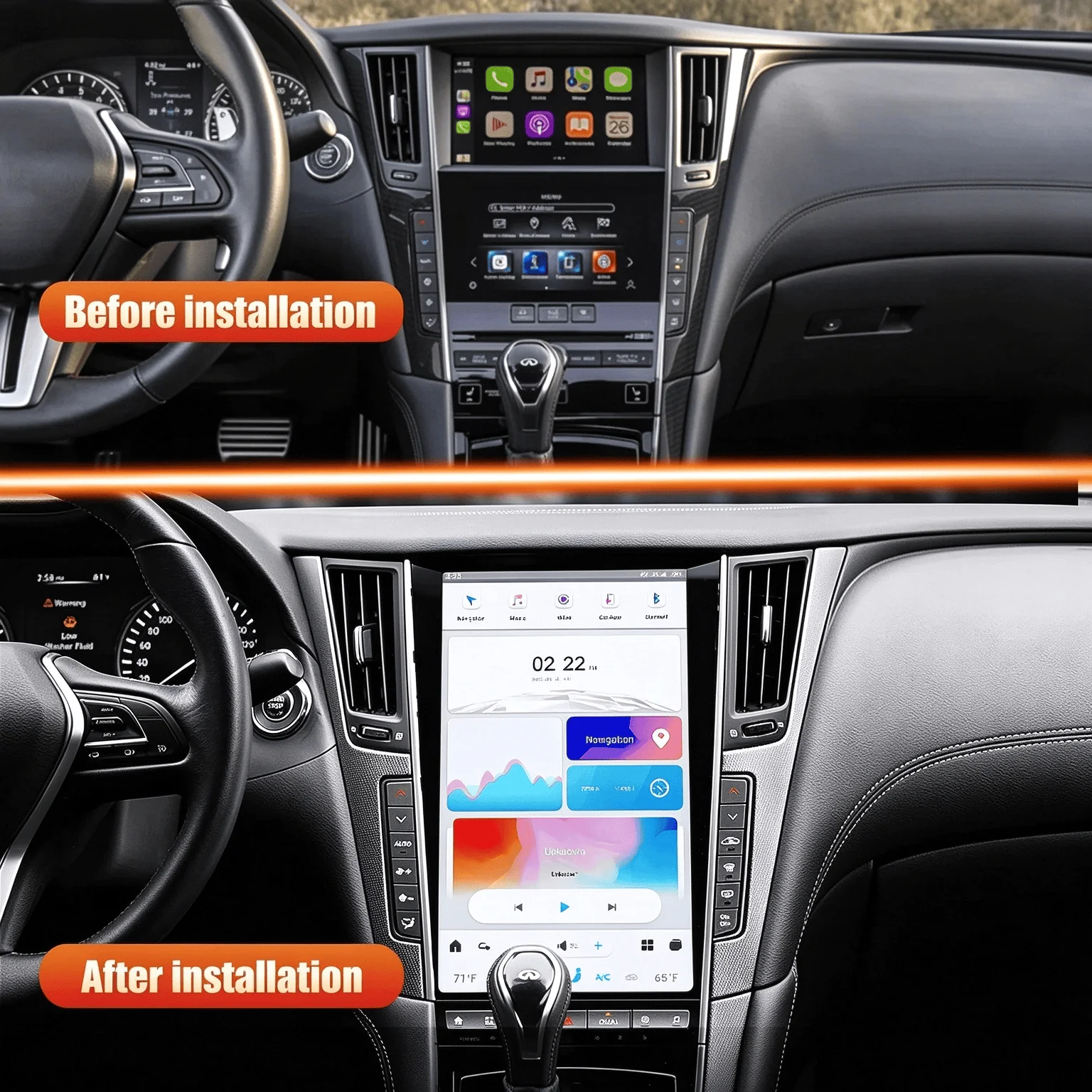 Android15 Car Radio For Infiniti Q50 Q50L Q50S Q60 2014-2020 Tesla Automotive Multimedia Carplay Auto WIFI Bluetooth GPS 4G