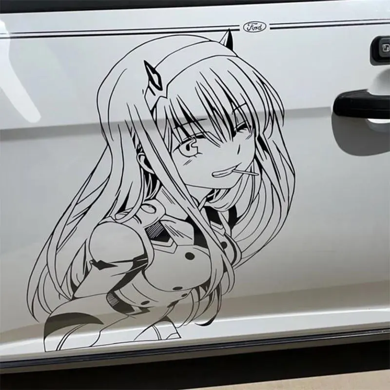 Anime Duże naklejki na samochód Naklejki Auto Części Piękna dziewczyna Okno Karoseria Dekoracja przedniej szyby Wykrojnik Naklejki winylowe