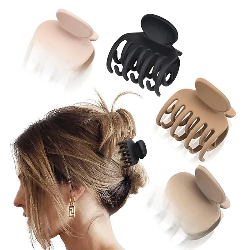 Petites pinces à cheveux pour femmes, 4 pièces, dents à Double rangée, griffes moyennes, épingles à cheveux pour filles, cheveux fins, accessoires de mode