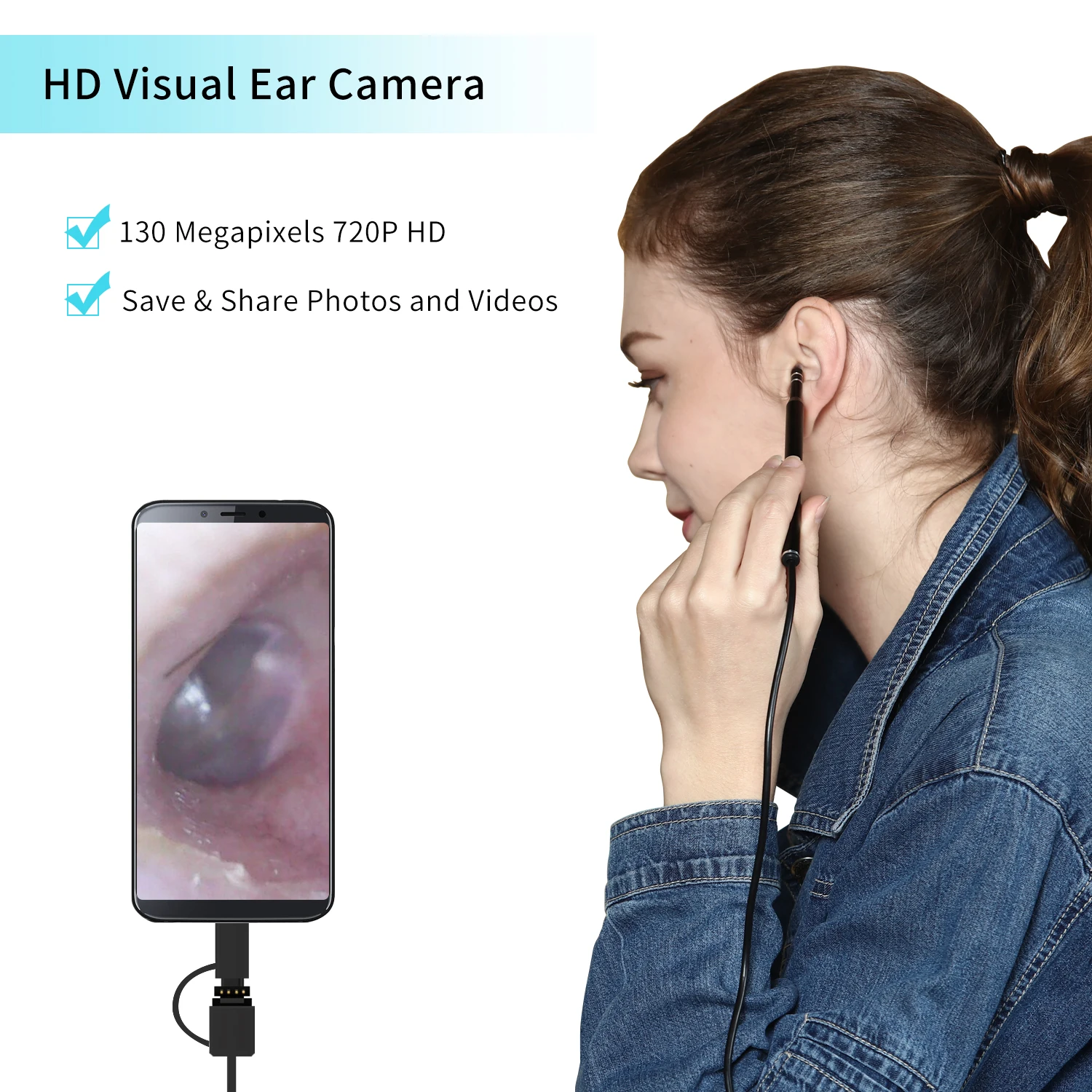 3-in-1 Ear Cleaning Endoscope HD Visual Ear Spoon Multifunctional Earpick With Mini Camera Ear Health Care Cleaning Tool