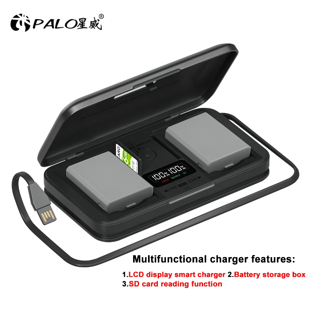 

1800mAh LP-E5 LPE5 Battery+LCD Smart Charger Case for Canon EOS Rebel XS, Rebel T1i, Rebel XSi, 1000D, 500D, 450D,Kiss X3,X2,F