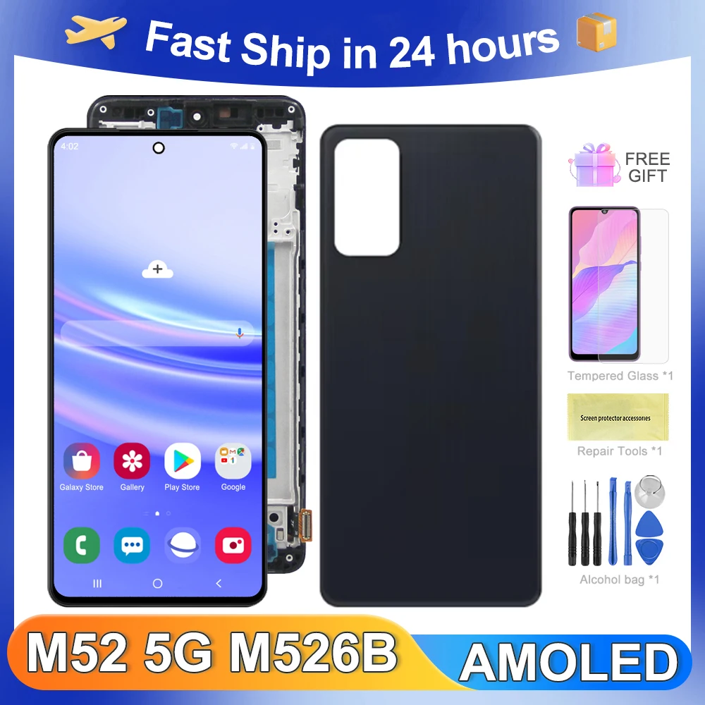 

M52 5G 6.7''For Samsung For AMOLED M52 5G M526 M526BR M526B LCD Display Touch Screen Digitizer Assembly Replacement