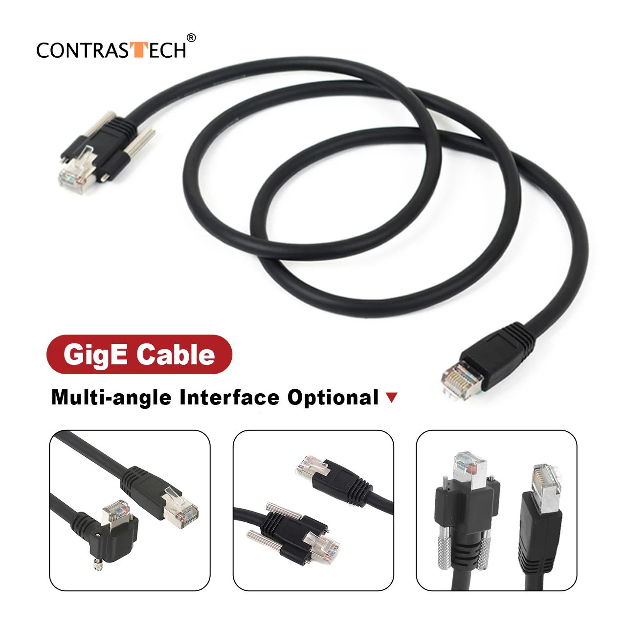 [In stock]Pure Copper RJ45 with Locking Stud 3m 5m 10m High Speed GigE Data Cable for Machine Vision Camera Contrastech