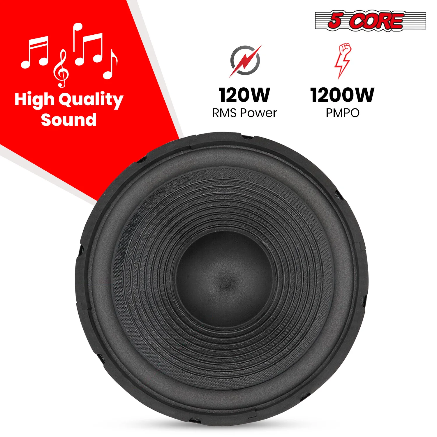5 Core 12 Inch Subwoofer Speaker 1200W Peak 4Ohm Audio Replacement Sub woofer WF 12120 4OHM