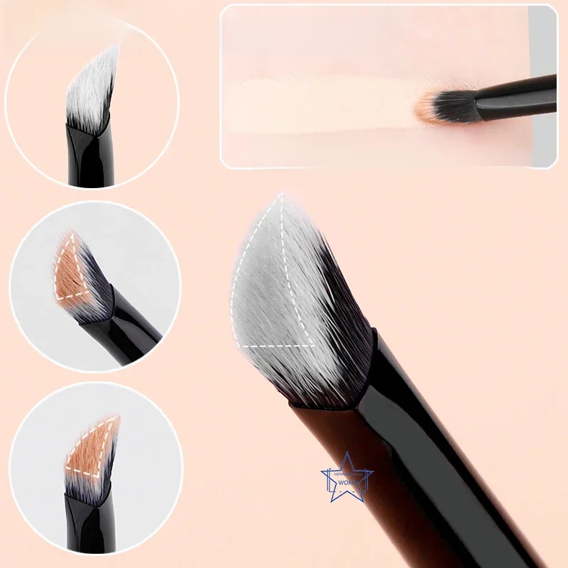 Petit pinceau anti-cernes en fer, crème coudée, fond de teint, pinceaux de maquillage, Triangle coudé Oblique, outils de maquillage