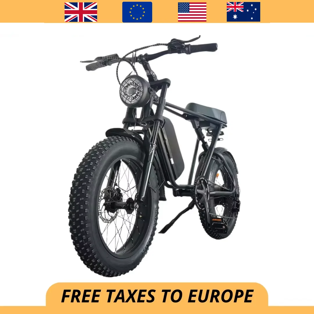 C91 1000W Electric Bike 48V 17.5Ah 20*4.0 Fat Tire 50km/h Mountain Beach Moped EBike Aluminum Alloy Suspension Fork Road Bicycle