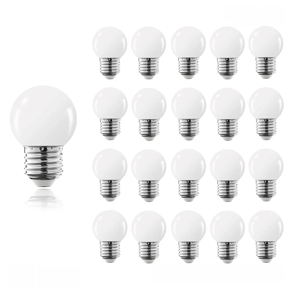 Plastic Melkachtige Globe Led Lamp Pc G45 Smd White E27 220V 12V 24V String Gloeilamp 2W 3W 5W Tuinfeestballampen - afbeelding 2