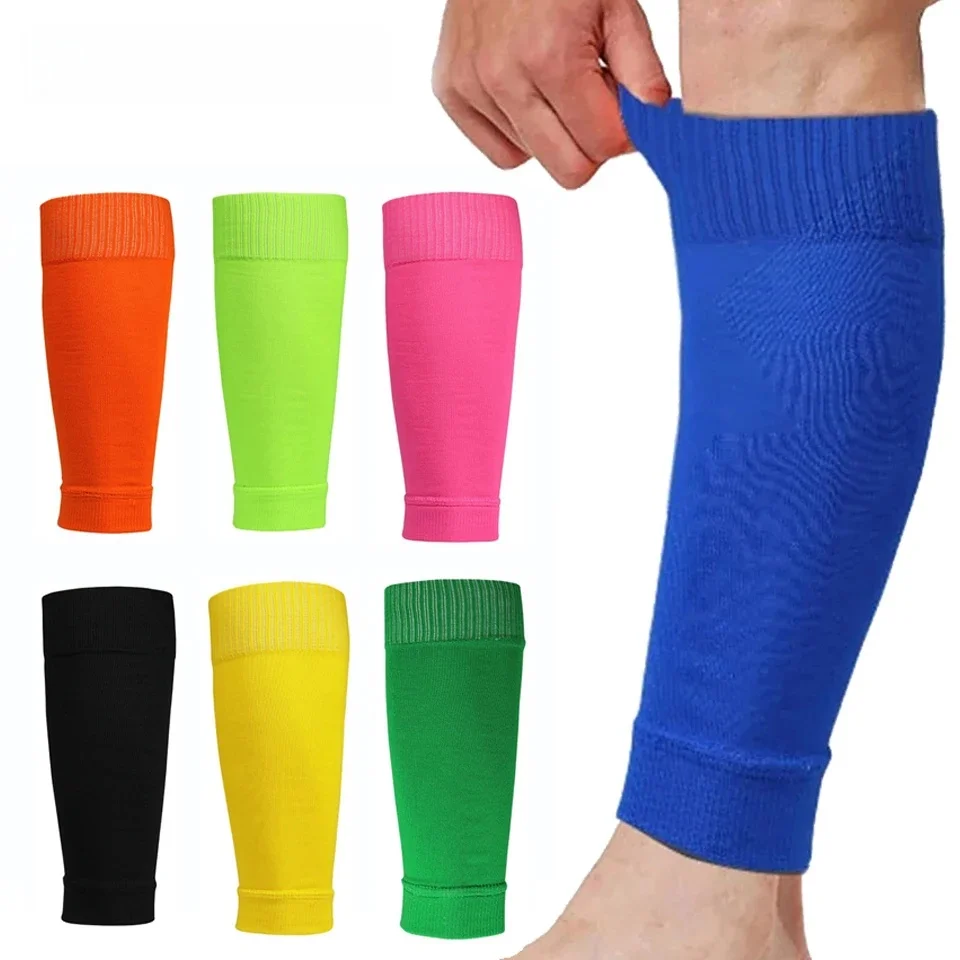 Loogdeel 1 paire de chaussettes de Football, attelle de jambe, manches, chaussettes de Sport respirantes, protège-tibia pour enfants et adultes, Protection des mollets, couvre-jambes