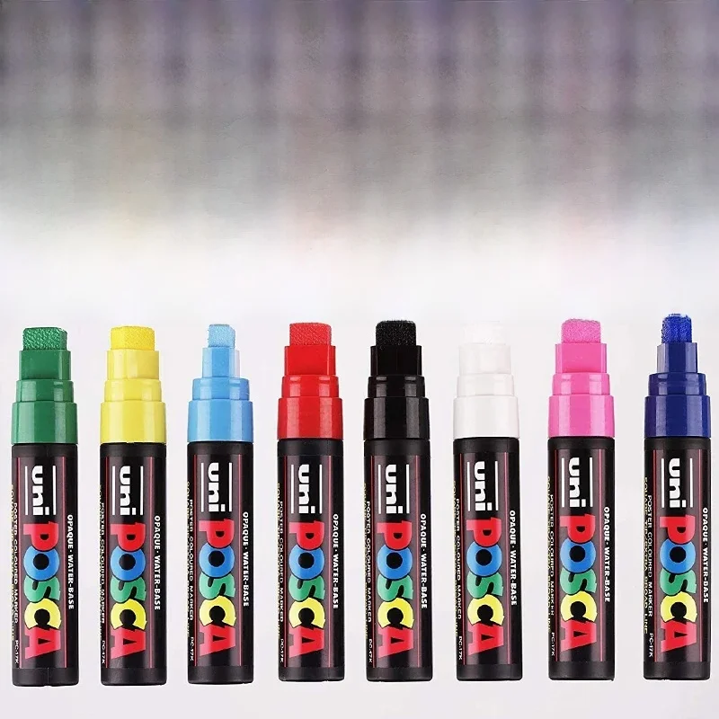 1 sztuk UNI POSCA Marker Pen PC-17K POP plakat Graffiti Marker wodoodporne szkolne materiały biurowe malowanie artystyczne artykuły papiernicze 8 kolorów — zdjęcie produktu 7