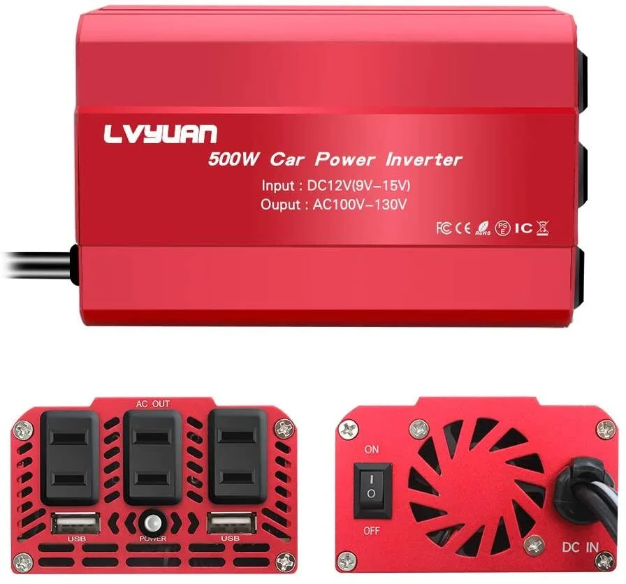 yZ[z500W LVYUANRpNgJ[dCo[^[ - 12VAC 100VɕϊAUSBƃVK[\Pbg3|[gtAyʐ݌vŃI[uΉ