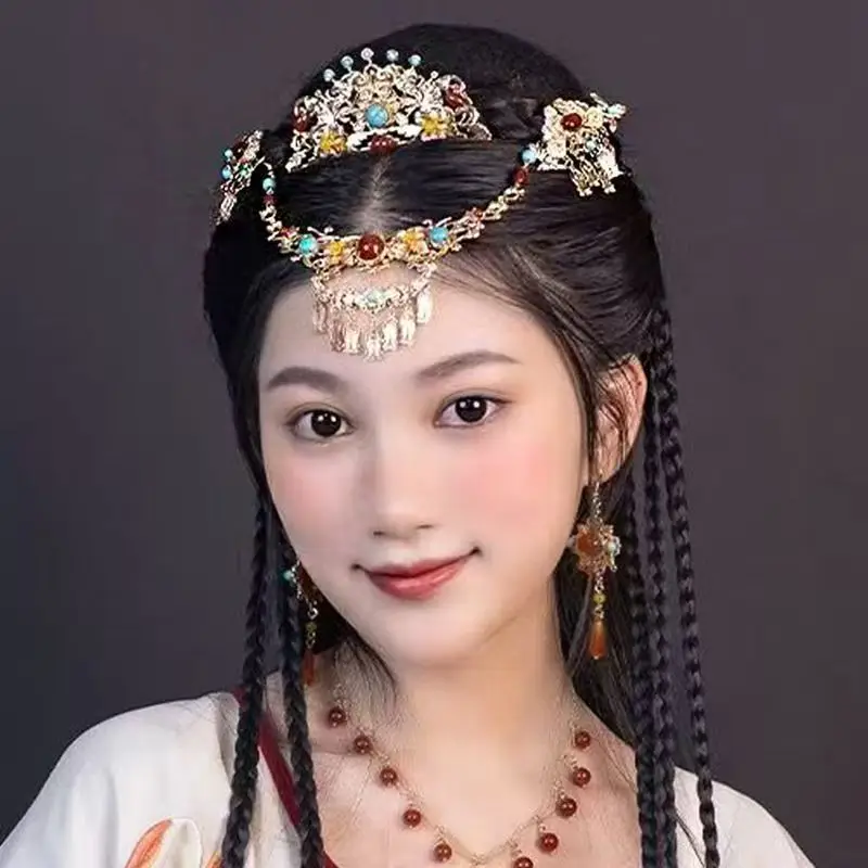 High End Ancient Chinese Style Hanfu Hair Accessories Set  Travel Daily Outings Hairpin Jewelries Forehead Decor