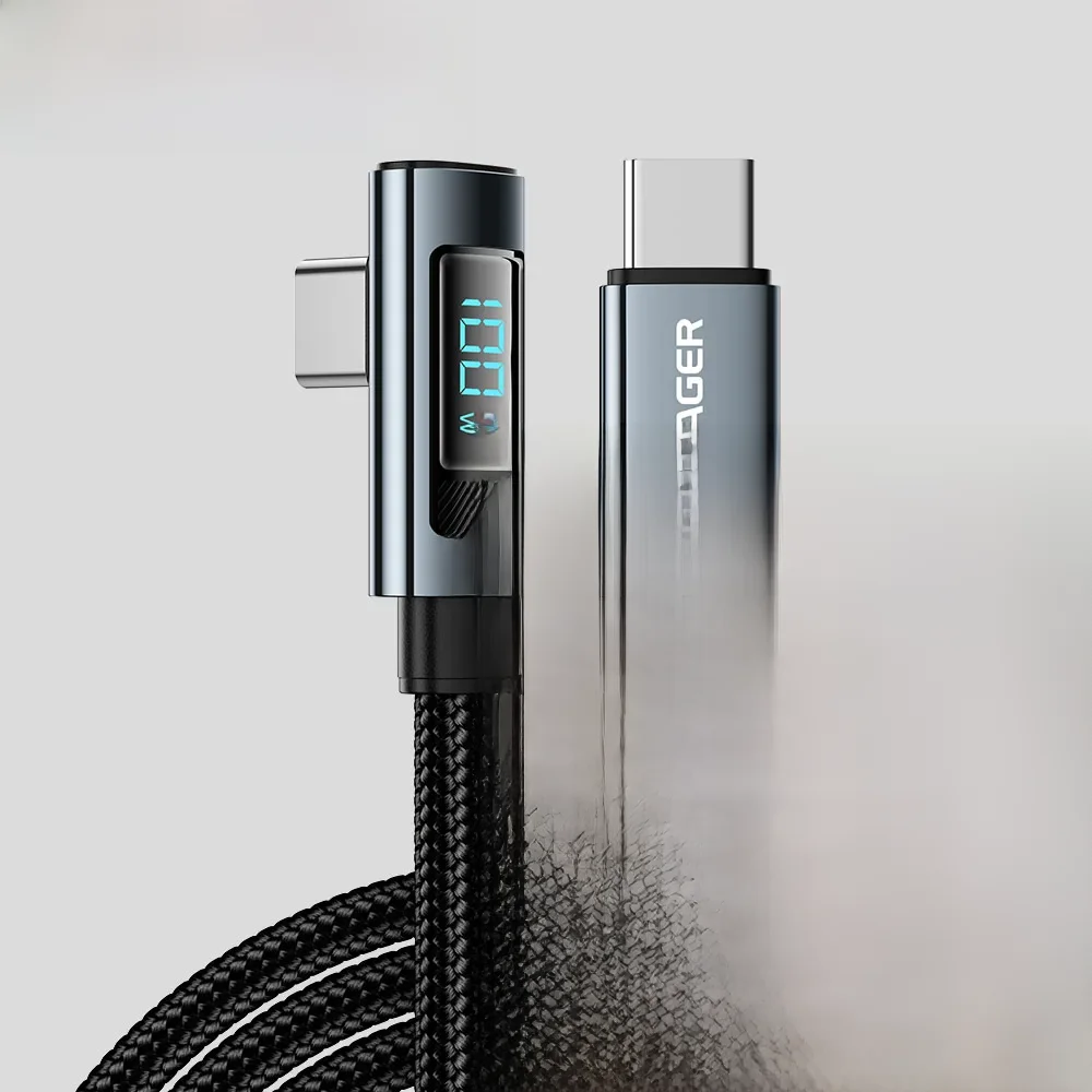 Essager PD100W kabel USB typu C 90 stopni 5A na czczo do macbooka Xiaomi Samsung Huawei kabel z wyświetlaczem cyfrowym — zdjęcie produktu 7