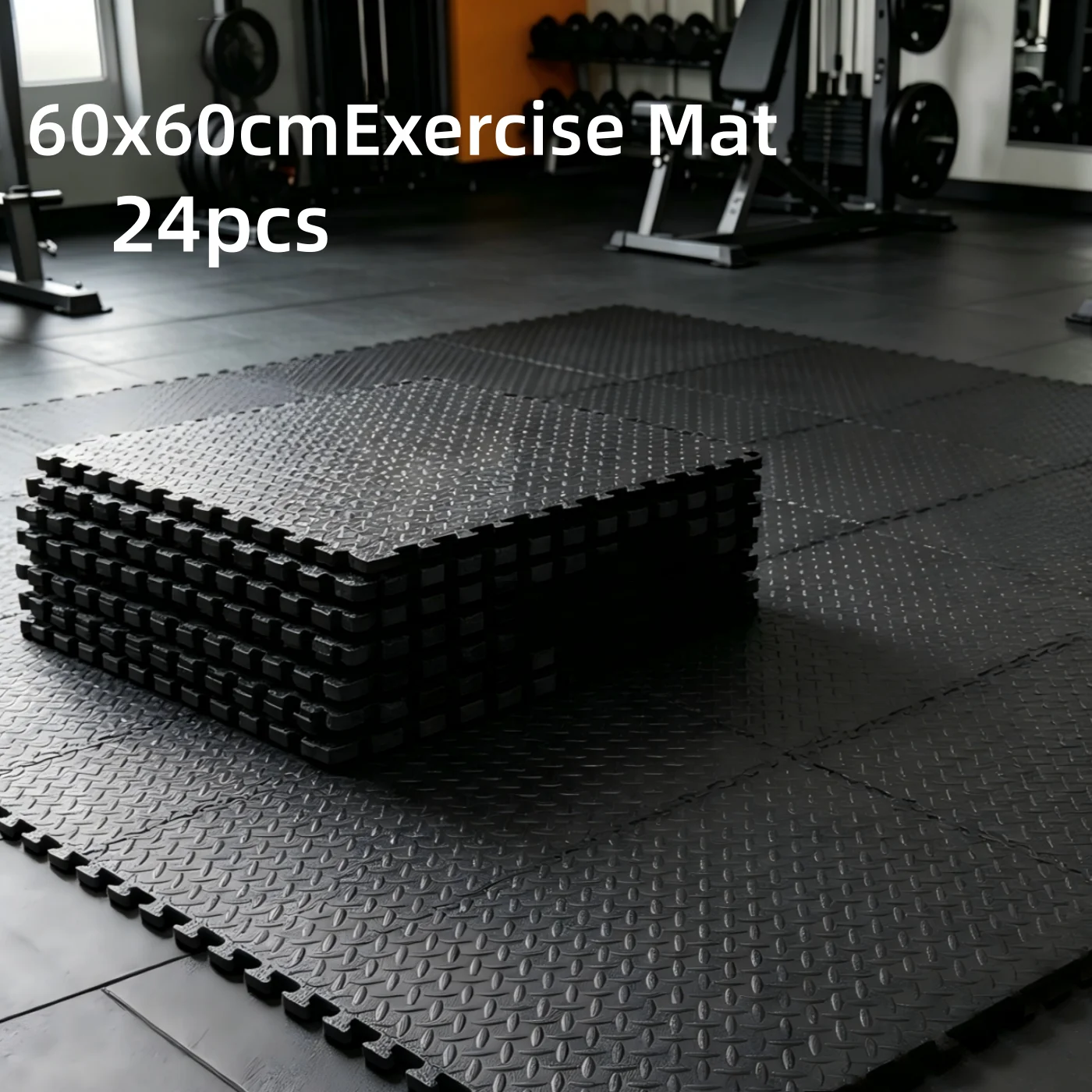 60x60cm EVA Köpük Yapboz Matları, Birbirine Geçen Kaymaz Spor Salonu Zemin Karoları, Kalın Darbeye Dayanıklı, Kaymaz Su Geçirmez, Ev Spor Salonu, Yoga, Pilates, Fitness Ekipmanları, Çocuk Oyun Alanı, Garaj, İç ve Dış Mekanlar için