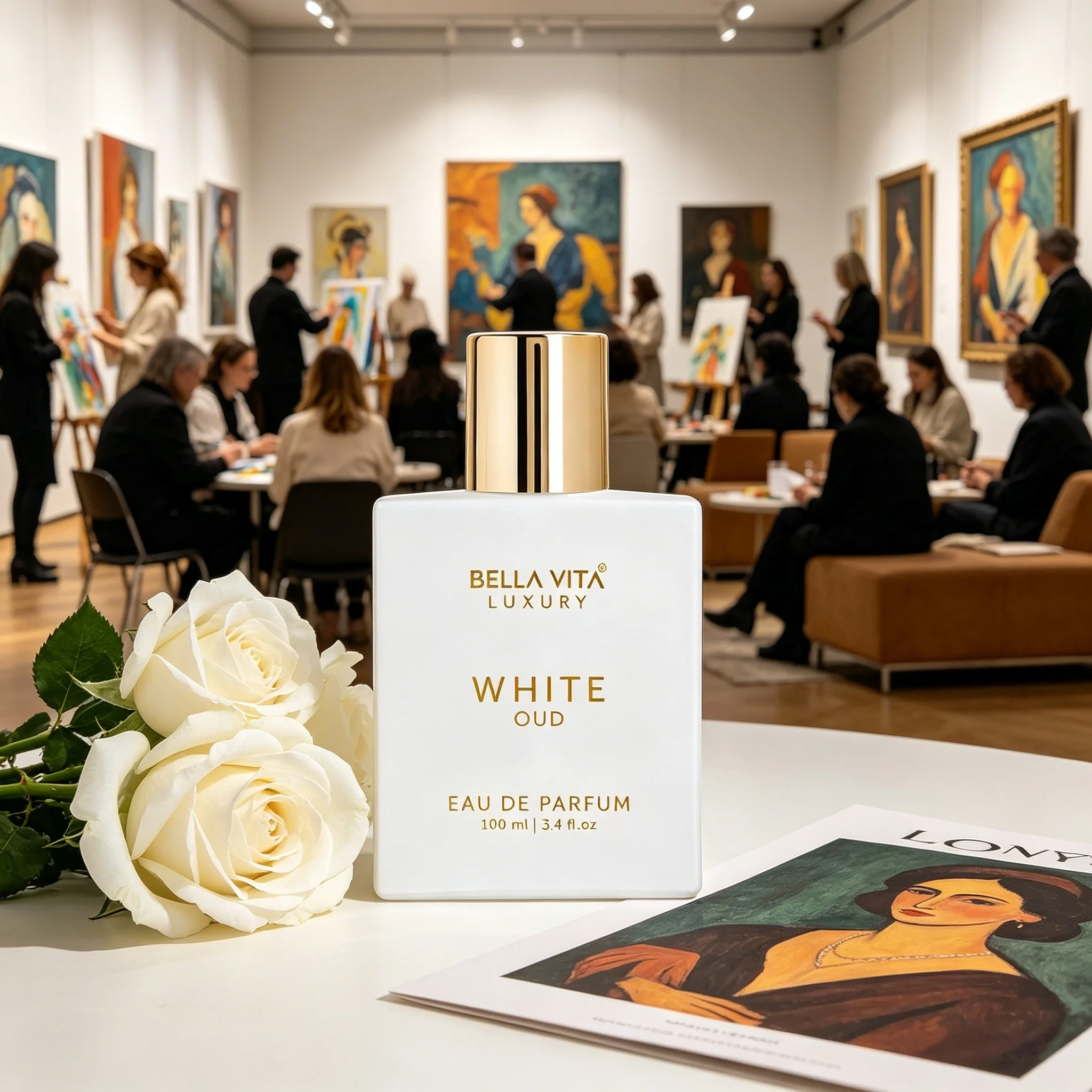 

Bella Vita Luxury White Oud EDP Unisex Perfume 100ml Matte White Square Bottle Glossy Gold Cap Soft Clean White Oud Woody Scent Long Lasting Neutral Fragrance Gift For Men Women
