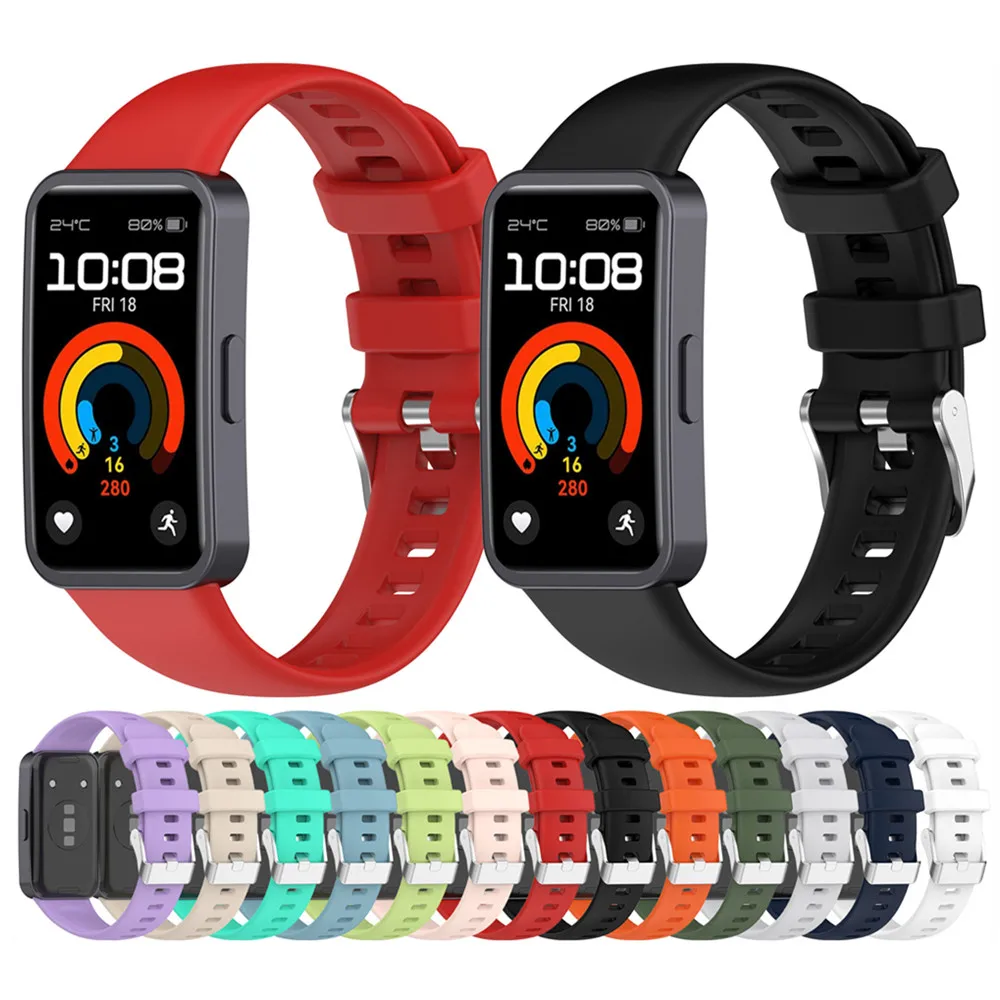 Silicone strap For Huawei Band 8 9 8NFC 9NFC smart watch replacement wristband buckle band accessories