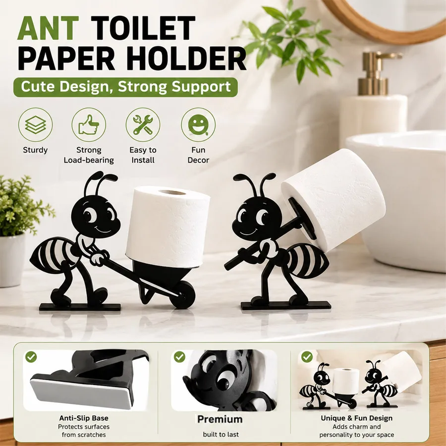 2/1 Pcs Funny Ant Toilet Paper Holder, Unique Ant Design Bathroom Decor, Tissue Roll Holder for Farmhouse Rustic Modern Style