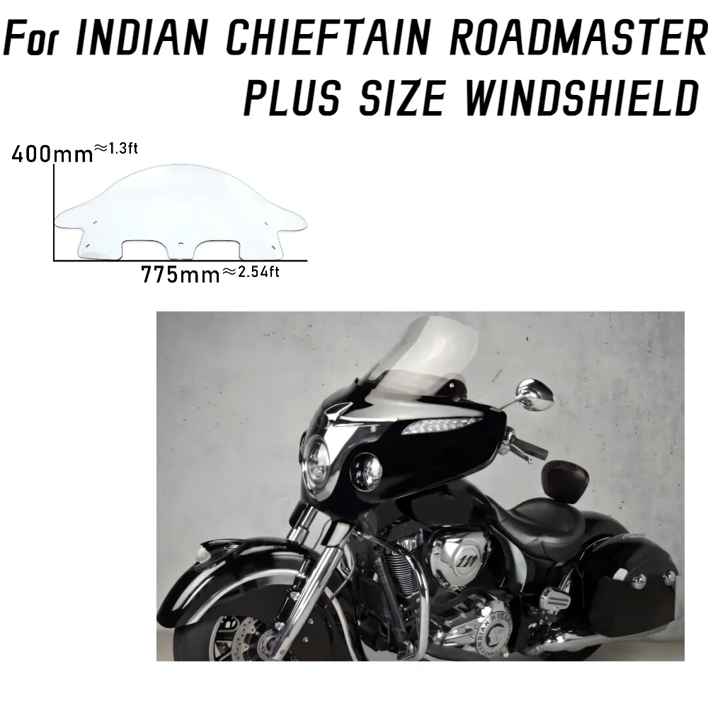 

For Indian Road Master motorcycles 16 Inch Glass High Style Windshield Windscreen Front Fairing Wind Deflector 2014-2024 Panical