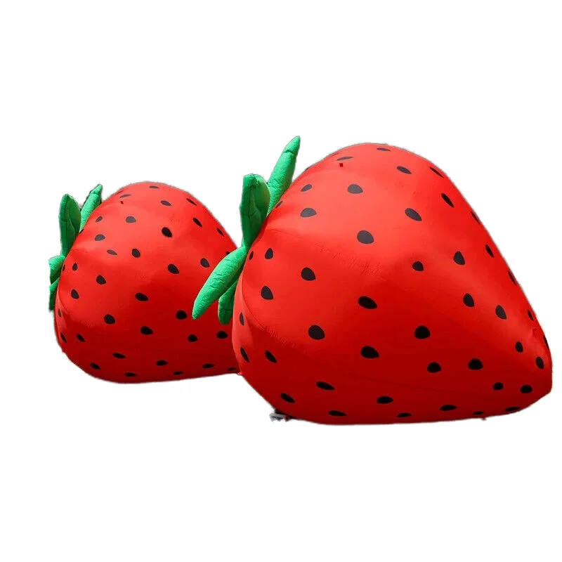 Événement gonflable personnalisé de modèle de fraise d'oxford de 2.5M/8ft de longueur/ballons de fruits géants pour la fête de décoration de cour