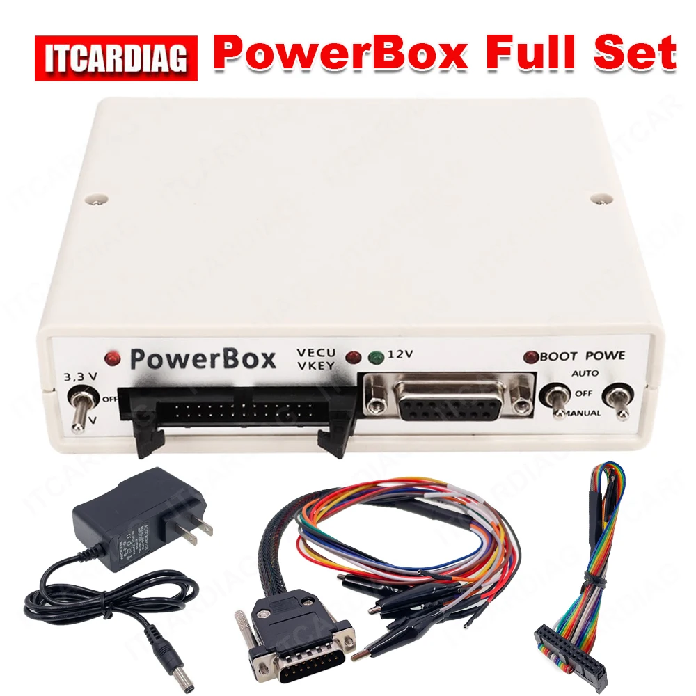 PowerBox ECU Programmer Power Box for PCM Flash Via J2534 Work with Openport 2.0 Power Box Connectors Full Adapter for JTAG Box