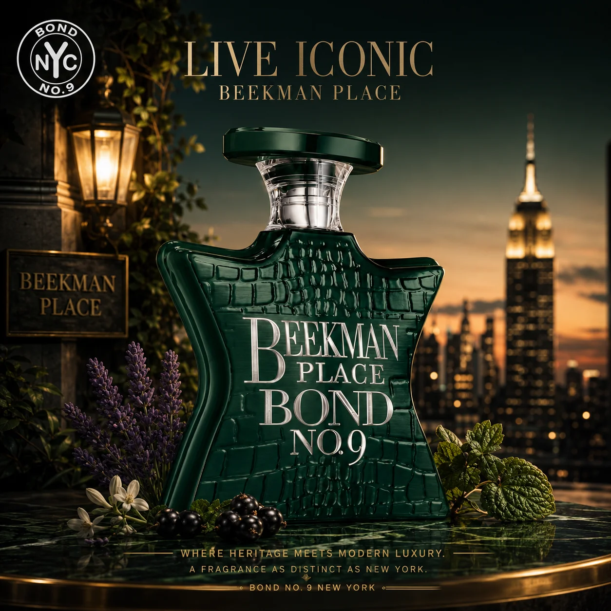 Bond No.9 Beekman Place Eau De Parfum 100ml for Men Long Lasting Luxury Niche Perfume Spray Fresh Citrus Lavender Blackcurrant Jasmine Woody Amber Musk Daily Wear Travel Gift view 7