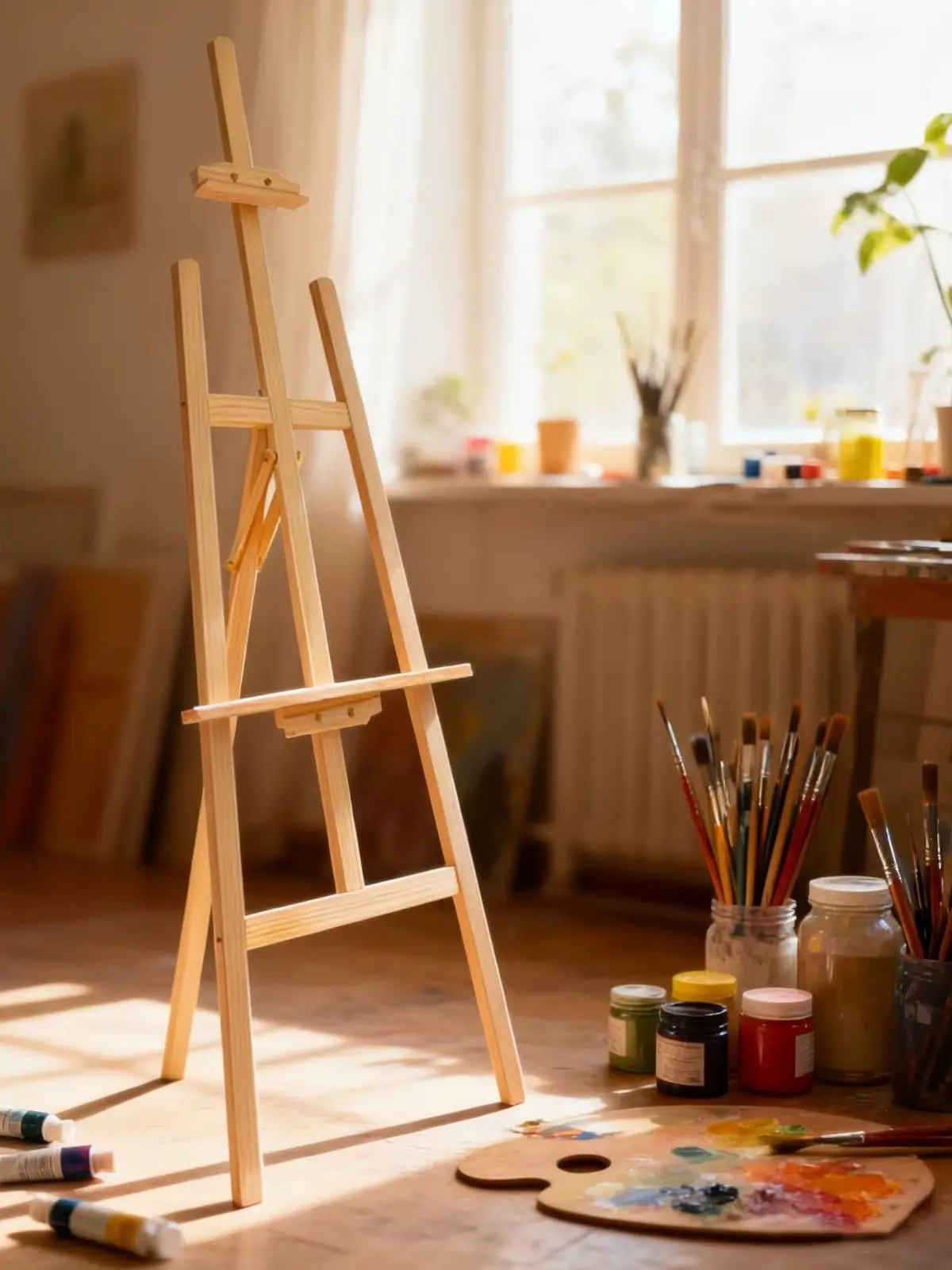 150cm / 175cm Verstellbarer Holz-Malständer, klappbarer Kiefernholz-Malständer, höhen- und winkelverstellbar, Künstler-Zeichenständer für Leinwand, Skizzen, Hochzeitsdekorationen, Kunstausstellungen