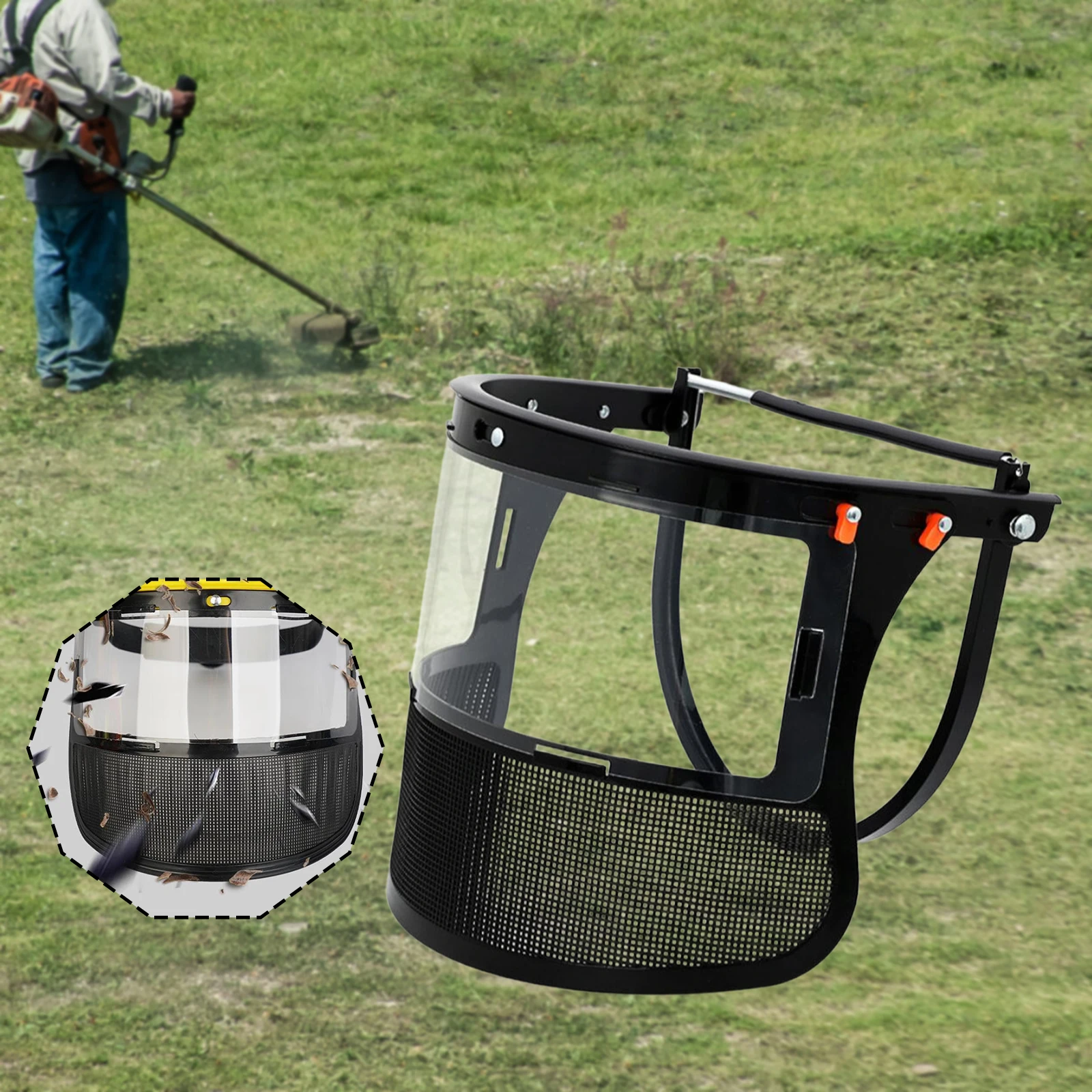 

1 шт. защитный козырек для всего лица, откидной металлический сетчатый защитный козырек, кусторез, сетчатый козырек для садоводства, прополки