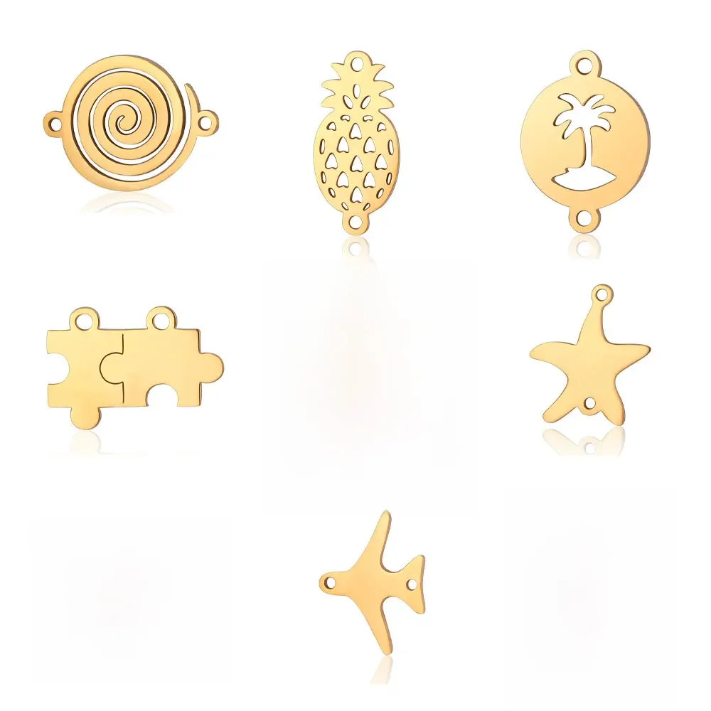 Lot de 10 Breloques Connecteurs Étoile Hexagramme en Acier Inoxydable pour DIY, Vente en Gros, Composants de Bijoux Puzzle pour Fabrication de Bracelets, Qualité Supérieure