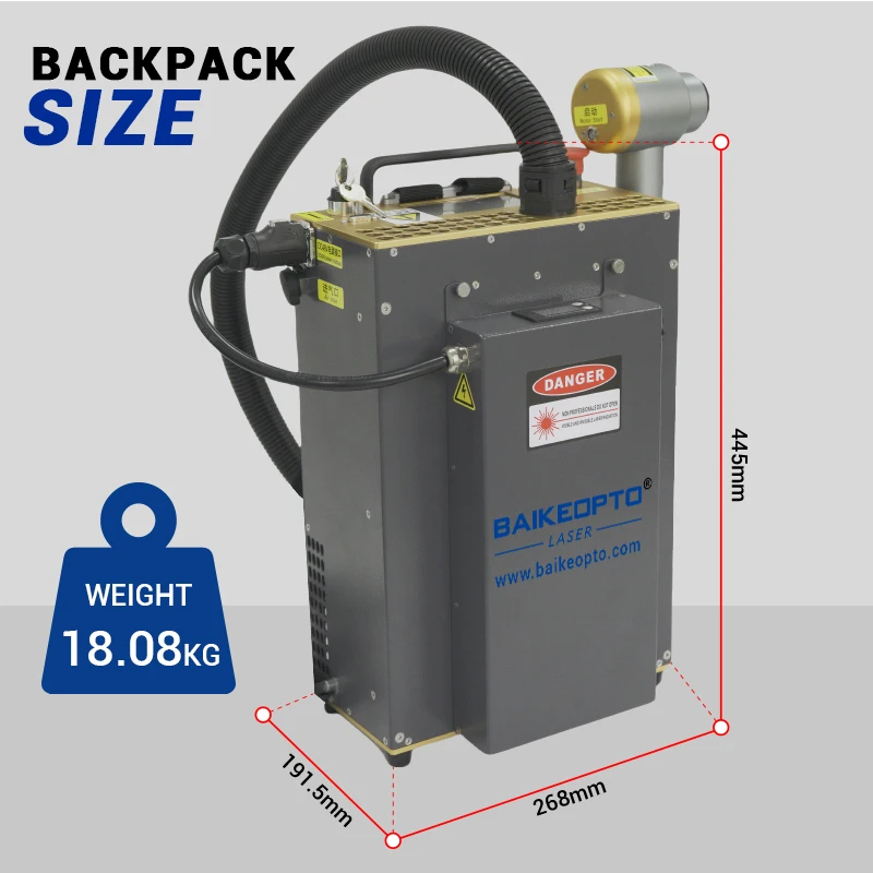 

BAIKEOPTO JPT300W Cleaner metal rust oil fiber laser cleaning machine adopt MAX-50W series laser